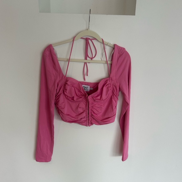Princess Polly Galyn Long Sleeve Top in Pink - Picture 1 of 9